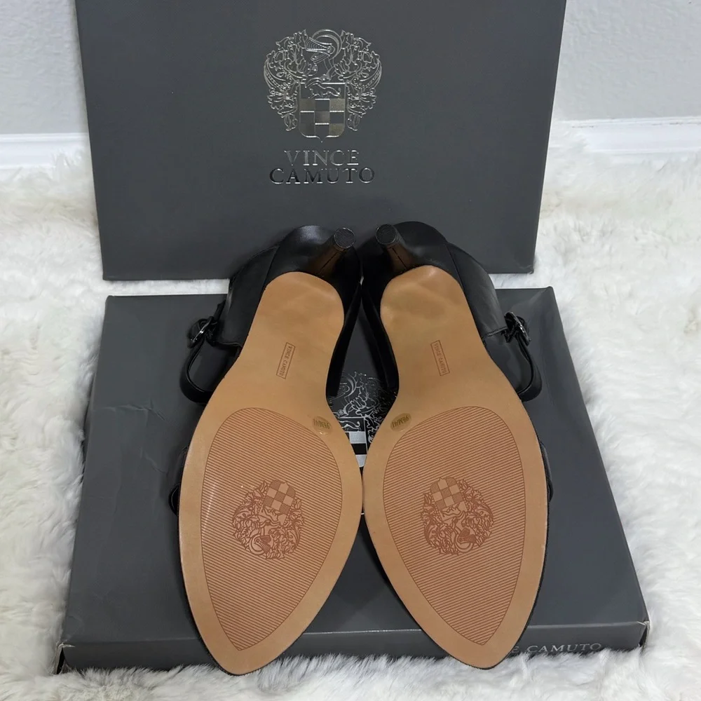 Vince Camuto Lynona Heels Black Open-Toe Heeled Sandals, Size 9.5 - Picture 7 of 10